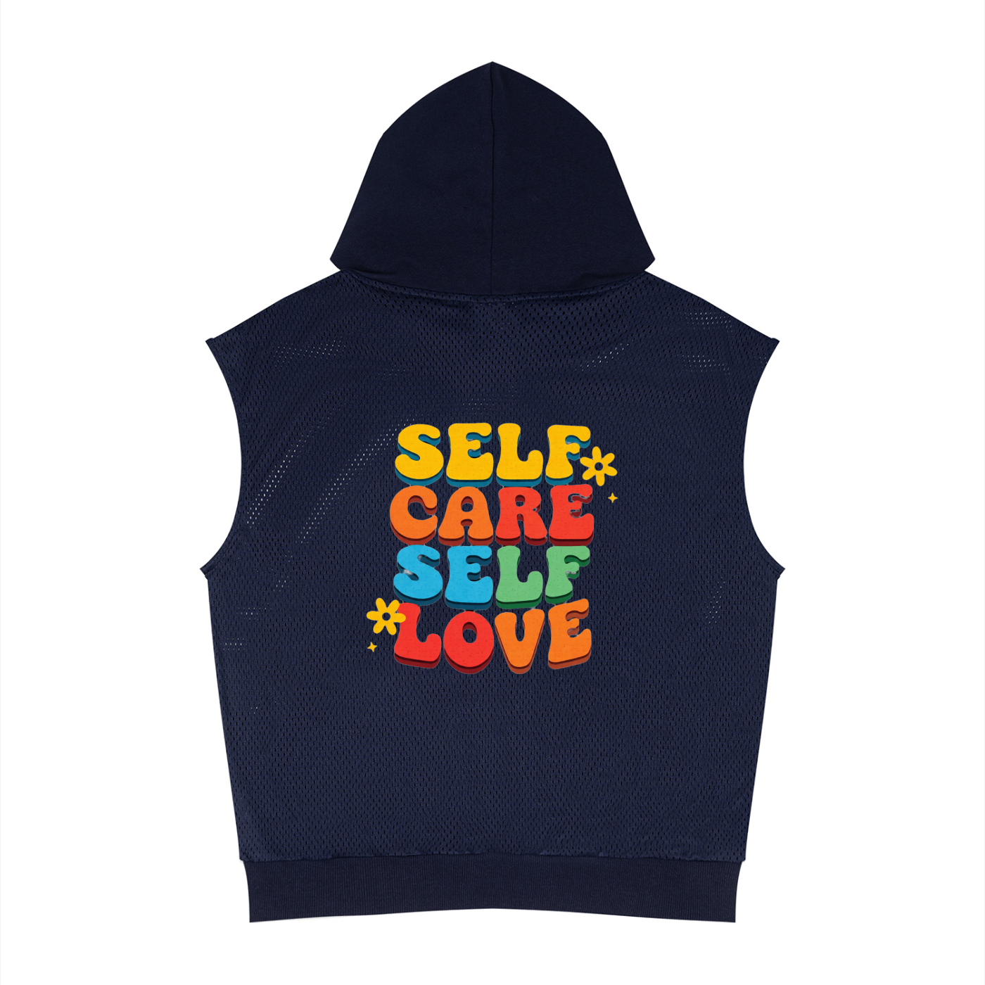 Unisex Panel Mesh Sleeveless Hoodie