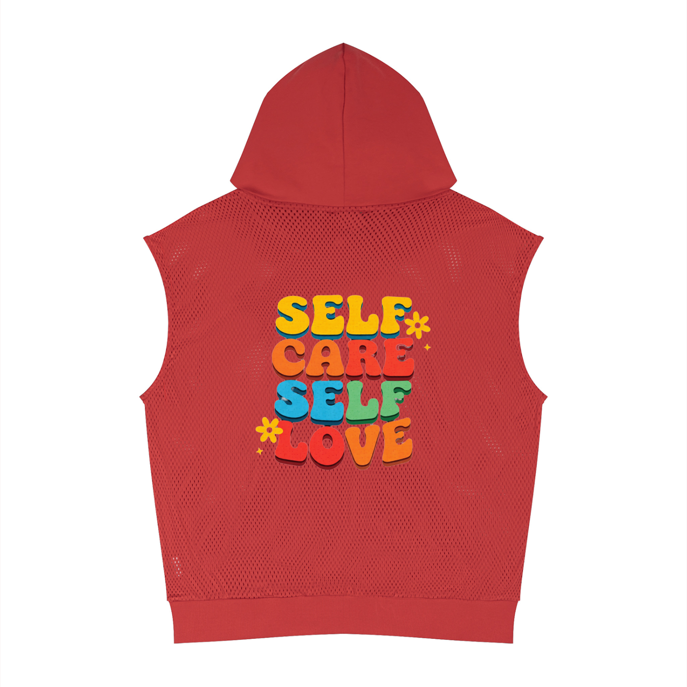Unisex Panel Mesh Sleeveless Hoodie