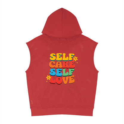 Unisex Panel Mesh Sleeveless Hoodie