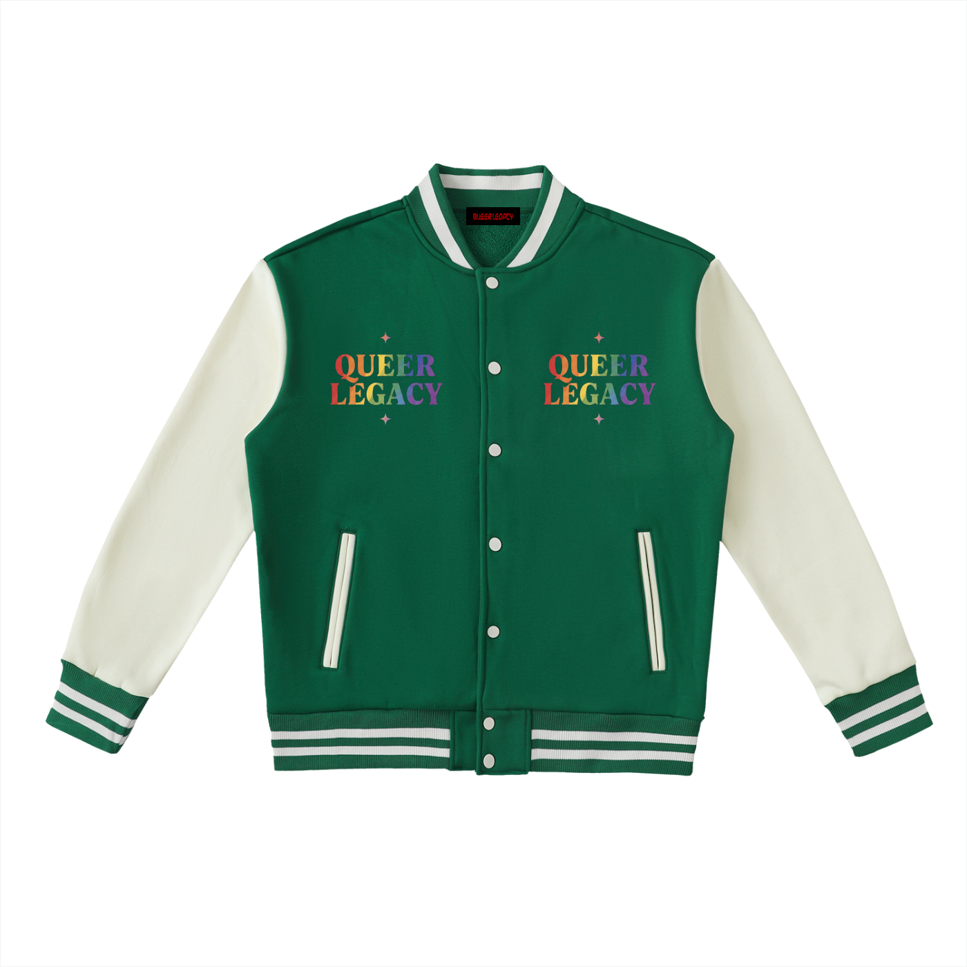 Two-Tone Fleeced Varsity Jacket