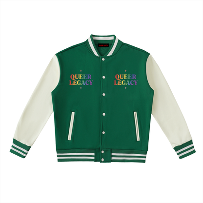 Two-Tone Fleeced Varsity Jacket