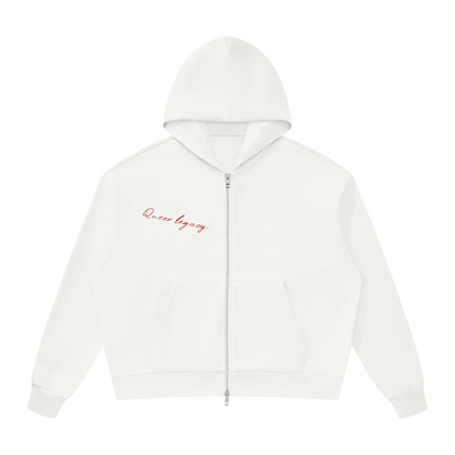Unisex Drop Shoulder Full Zip Hoodie