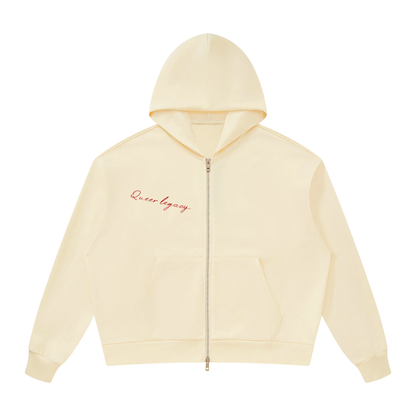 Unisex Drop Shoulder Full Zip Hoodie
