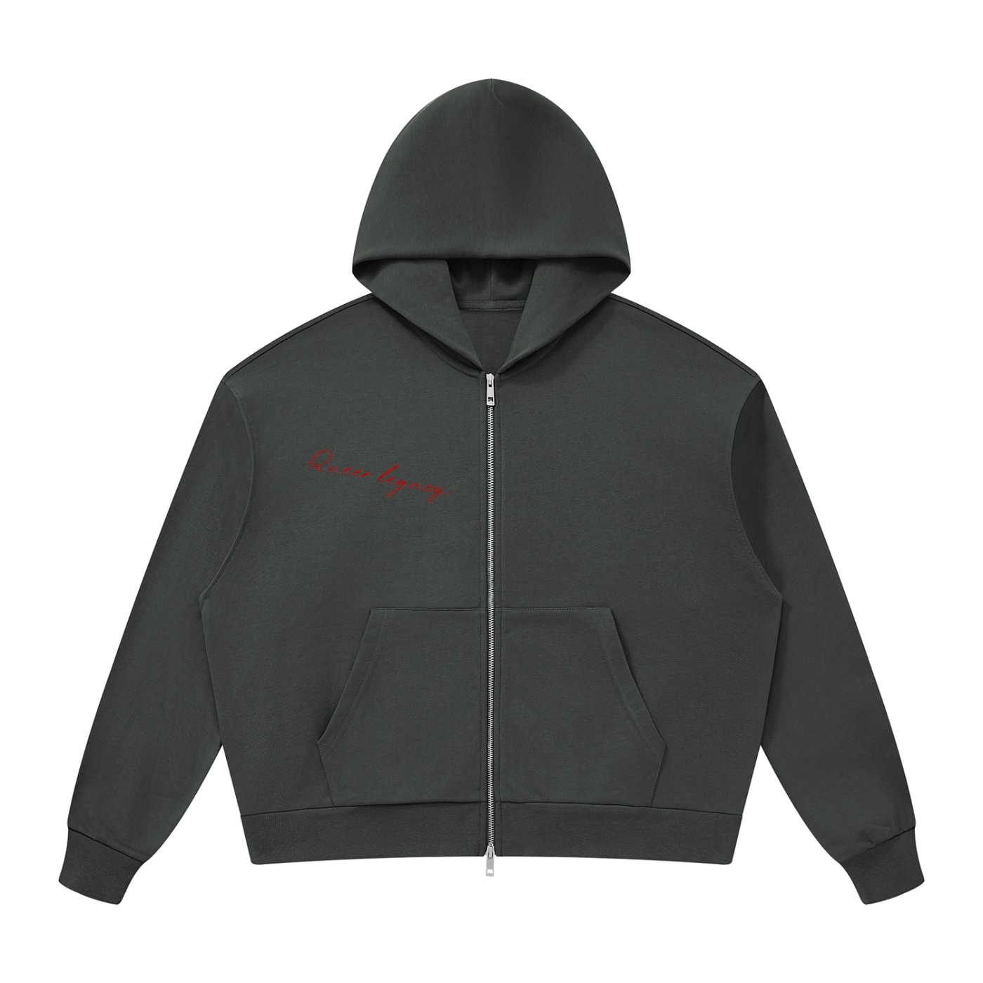 Unisex Drop Shoulder Full Zip Hoodie
