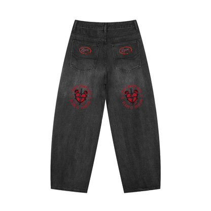 Men's Sunfade Vintage Wash Barrel Leg Jeans