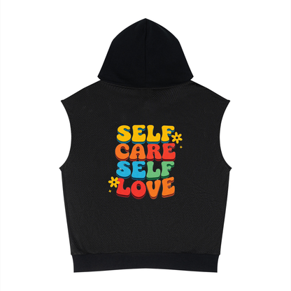 Unisex Panel Mesh Sleeveless Hoodie