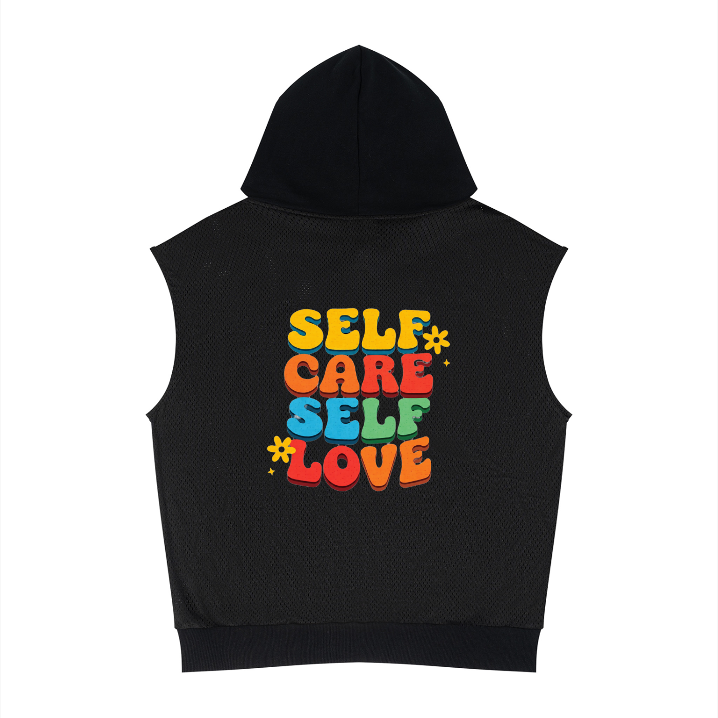 Unisex Panel Mesh Sleeveless Hoodie