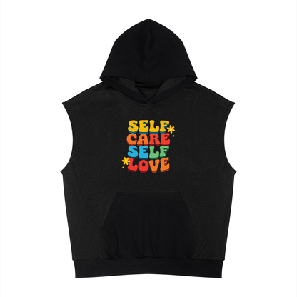 Unisex Panel Mesh Sleeveless Hoodie