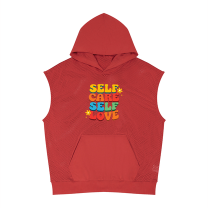Unisex Panel Mesh Sleeveless Hoodie