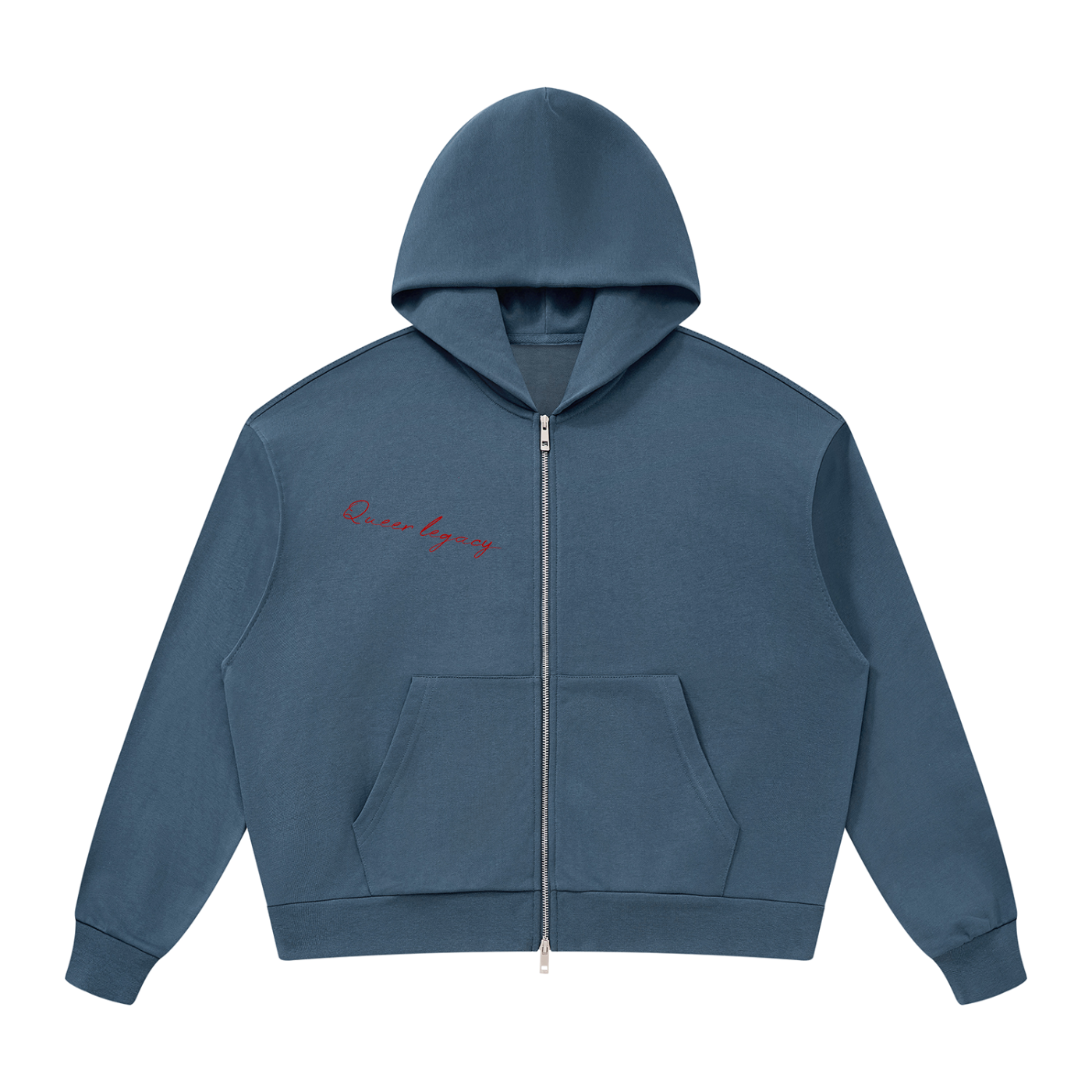 Unisex Drop Shoulder Full Zip Hoodie